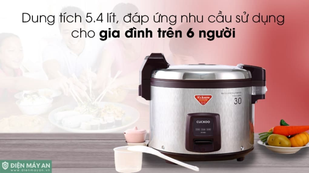 Nồi cơm điện 5.4L Cuckoo CR-3021 - Tím/Inox